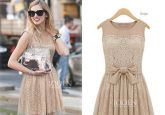 Vestido bege com bojo