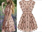 Vestido rosado de chiffon